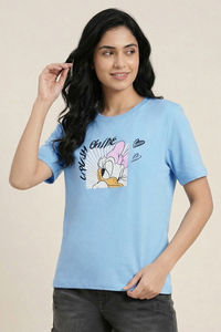 Zivame Donald Duck Knit Cotton Loungewear Top - Dutch Canel — thumbnail 2
